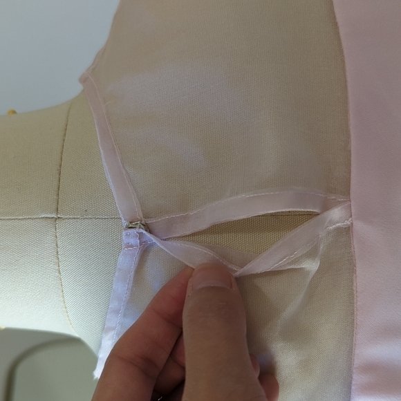 Women's Handmade Cape Popover Maxi Silk Dress Gown Pink XSP gala formal wedding - Picture 9 of 12